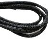 Round stitched nappa leather cord 4mm-raza grey paillettes black