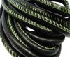 Round stitched nappa leather cord Black - 4 mm