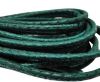 Round stitched nappa leather cord Snake-style-Emerald-4mm