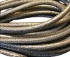 Round stitched nappa leather cord Snake-style-Shiny Grey-4mm