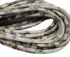 Round stitched nappa leather cord Snake style-Ivory grey beige-4mm