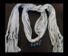 Scarf With Beads Style5-Beige
