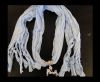 Scarf With Beads Style6-Light Blue