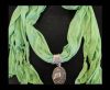 Scarf With Beads Style9-Green