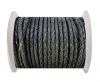 Round Braided Leather Cord SE/B/20-Coal - 4mm