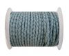 Round Braided Leather Cord SE/B/545-Baby blue - 4mm