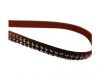 Suede Cord with studs-5mm-Silver-Red