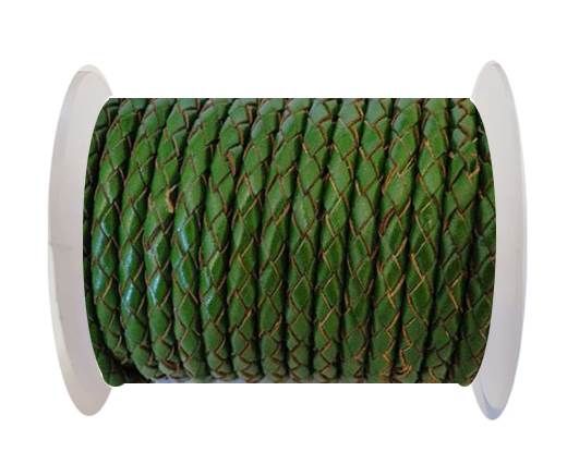 Round Braided Leather Cord SE/B/2025-Fern - 5mm