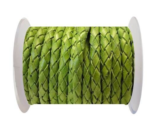 Round Braided Leather Cord SE/B/522-Light Green - 6mm