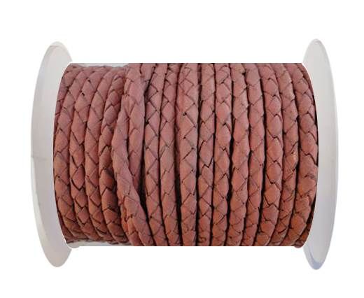 Round Braided Leather Cord SE/B/722-Rose - 5mm
