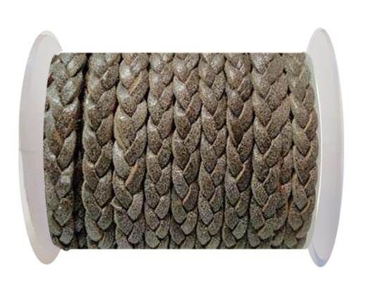 Choti-Flat 3-ply Braided Leather -5mm-SE FBCW 09 Brown white bas