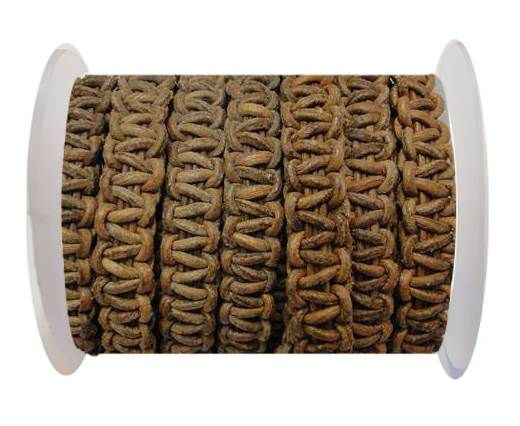 Flat Braided Cords-10MM- Stair Case Style-Vintage Tan