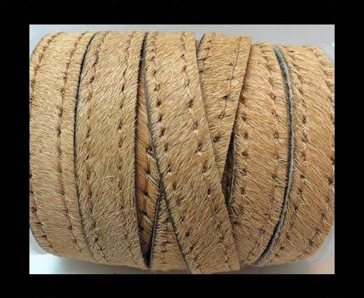 Hair-On-Flat Leather-orange with stitches-10MM