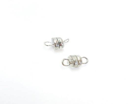 Magnetic Clasps, Zamak, Silver, MG16-6x11mm