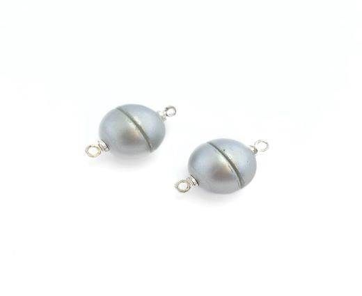 Magnetic Clasps, Zamak, Silver Matt, MG26-10mm