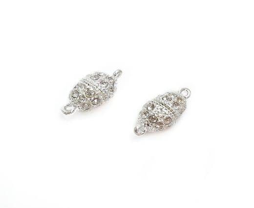 Magnetic Clasps, Zamak, Silver, MG3-8mm