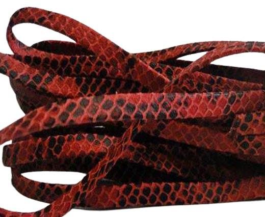 Nappa Leather Flat -5mm-Snake Style Red