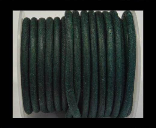 Round Leather Cord - Vintage Turquoise-5mm