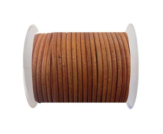Round leather cord-3mm-Vintage orange