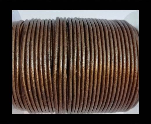 Round Leather Cord -5mm - METALLIC TAMBA