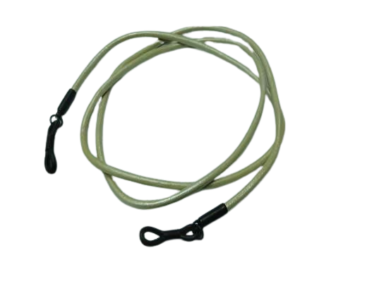Round Leather Glass Hangers - 3mm -METALLIC LIGHT GREEN