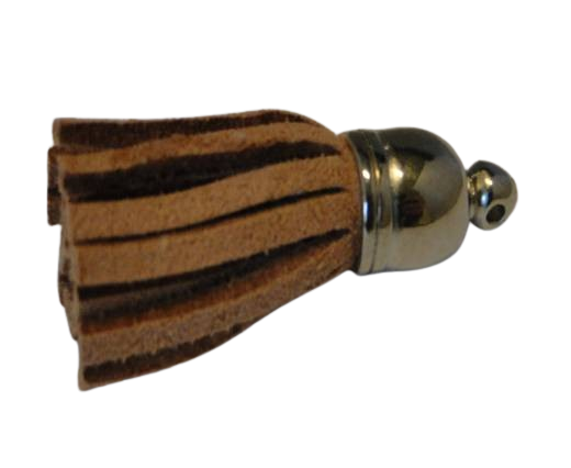 Tussels-Suede-Silver Caps-Light Coffee-30mm