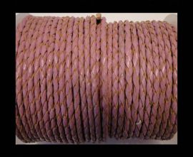 Round Braided Leather Cord SE/B/2014-Pink - 3mm