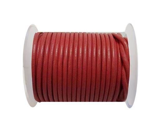 Round Leather Cord - 3mm - Raspberry
