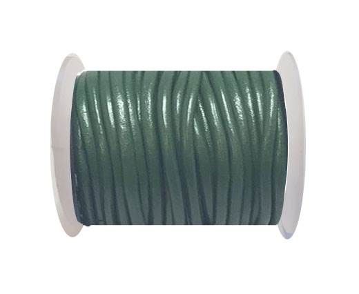 Round leather cord-4mm-  Dark green