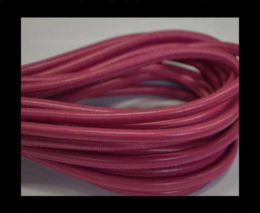 Round stitched nappa leather cord Pink -6mm
