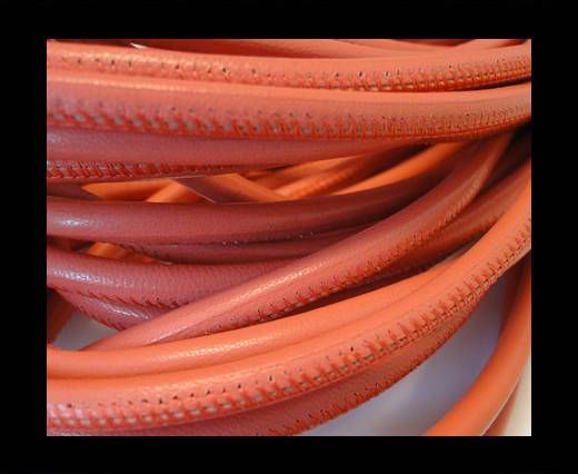 Round stitched nappa leather cord Dark Pink-6mm