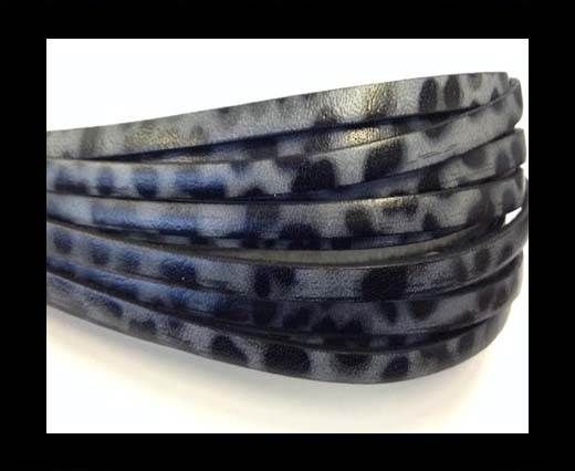 Flat Italian Leather-5mm- Leopard Nero