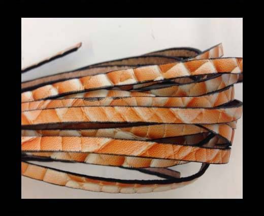 Flat Leather Italian 5mm - orange-white
