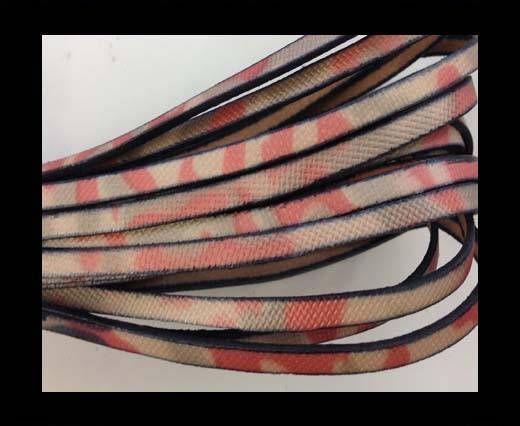 Flat Leather Italian 5mm - pink and white