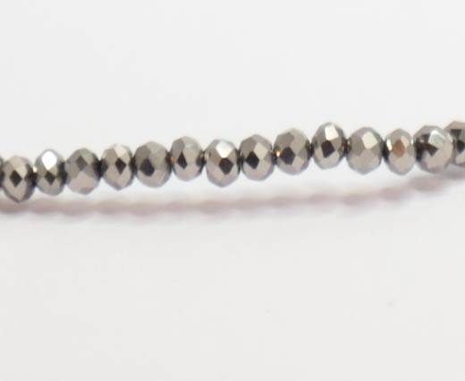 Faceted Glass Beads-2mm-METALLIC GREY