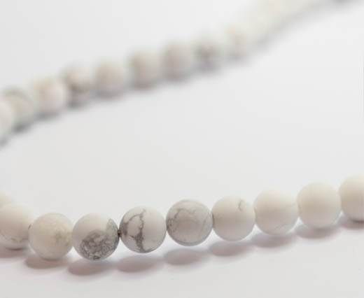 Natural Stones-8mm-Natural White Turquoise Frosted