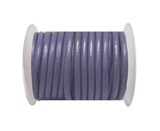 Round Leather Cord - 5mm - Purple