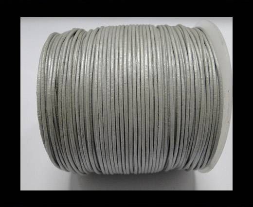 Round Leather Cord -1mm-  Metallic Dark Silver