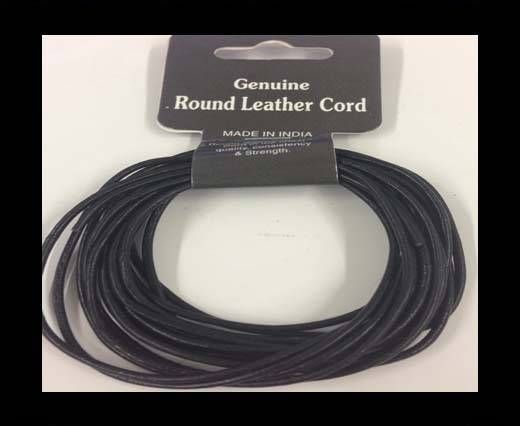 Round leather cord -1.5mm - SE-Black