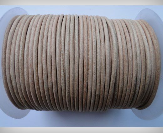 Round Leather Cord SE/R/01-Natural - 2mm