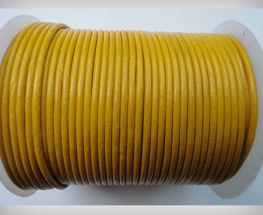 Round Leather Cord SE/R/07-Yellow - 2mm