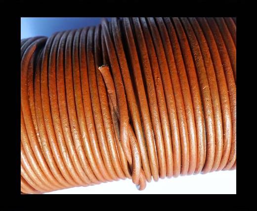 Round Leather Cord SE/R/09-Cinnamon - 2mm