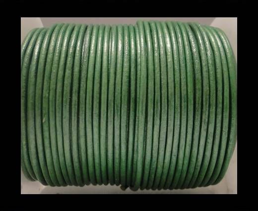 Round Leather Cord SE/R/Metallic Apple Green - 1,5mm