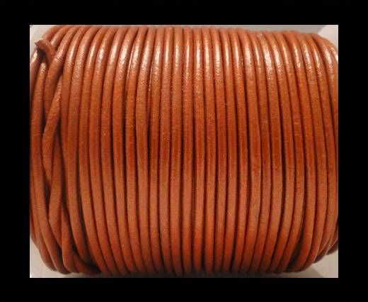 Round Leather Cord - 1.5 - Metallic Orange