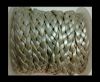 10mm Flat Braided- SE LIGHT METALLIC GREY - 5 ply braided Leathe