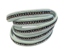 10MM Flat Nappa with Swarovski -Light Blue