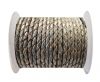 Round Braided Leather Cord SE/B/2026-Dark Grey - 5mm