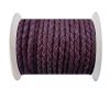 Round Braided Leather Cord SE/B/543-Plum - 5mm