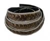 Braided Leather with silver chain--14mm-Metallic Bronze