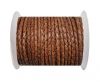 Breided Leather cord 4 mm Brown